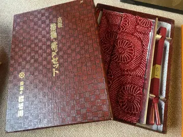 빨간색 꽃 무늬 오비 장식 천 허리띠 세트