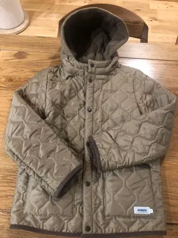 ARMEN 카키 퀼팅 자켓 후드 부착 사이즈 1