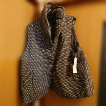 그레이 화이트 도트 무늬 베스트 6L