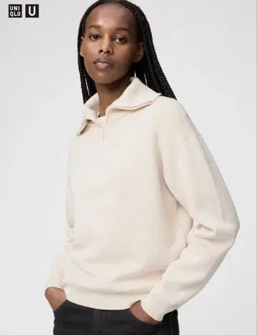 더블 페이스 하프 지퍼 스웨터