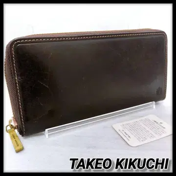 TAKEO KIKUCHI 다케오 키쿠치 장지갑 브라이들 가죽 브라운