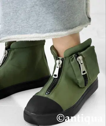 MA-1 하이컷, 지퍼 달린 올리브 그린 스니커즈