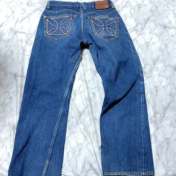 다크 네이비 갱스터빌 아이언 크로스 청바지 W30 빨간 귀