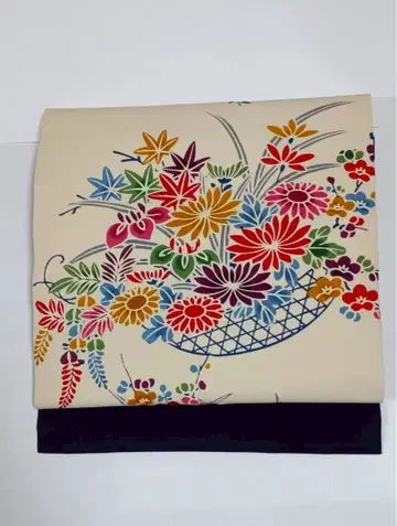 순수 실크 오비(약 27.3cm) 나고야 오비 홍형 시오제 전통