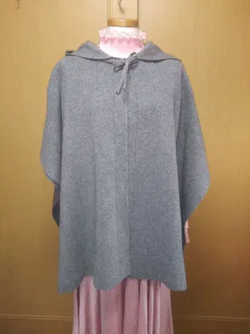 그레이 후드 부착 판초