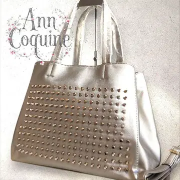 Ann Coquine 스터드 토트백 실버 2way