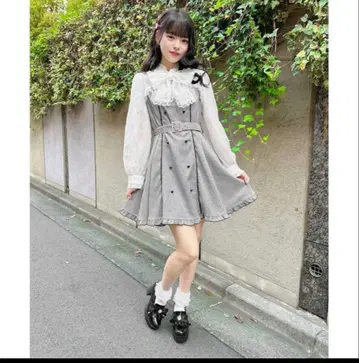 ROJITA 더블 버튼 보타이 리본 원피스