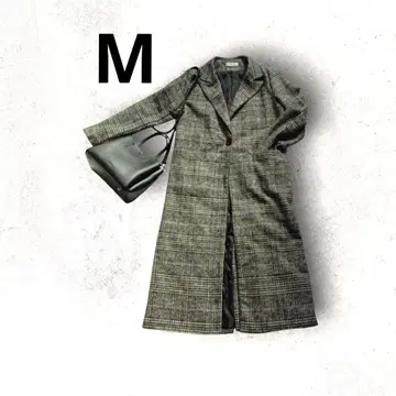 Le ciel 루시엘 M 사이즈 롱 코트 체크 무늬 퀼팅 방한