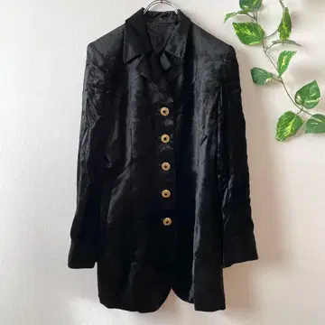 [제이앤알] 테일러드 자켓 새틴 골드 버튼 롱 기장