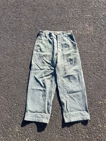 스위스군 70s 데님 워크 팬츠 빈티지 밀리터리 군용 바지