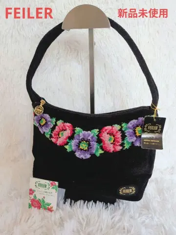 [ 택 포함 미사용 ] 페이러 핸드백 원숄더백 꽃무늬 블랙