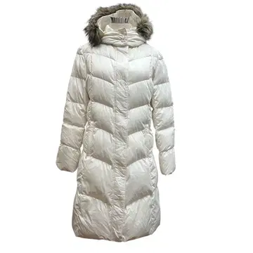 유니클로 프리미엄 다운 코트 화이트 새상품급 사이즈 L