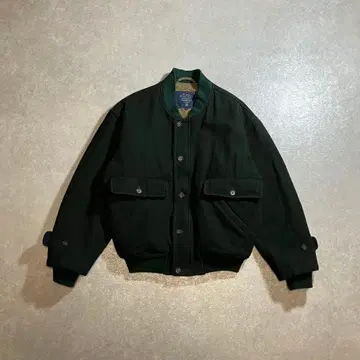 archive 블루종 자켓 충전솜 울 모스그린 짧은 기장 구제 의류