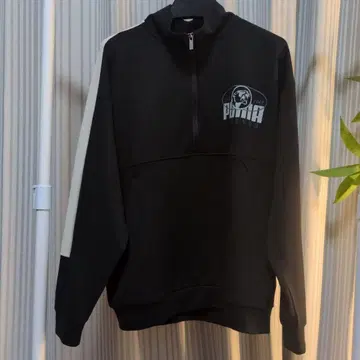 PUMA 하프 지퍼 트레이닝복 블랙