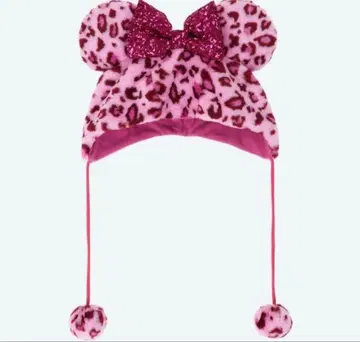 레오파드 무늬 팬캡 핑크