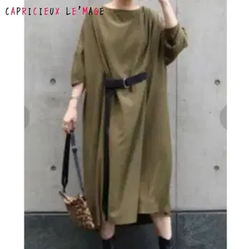 [ CAPRICIEUX LE'MAGE ] 벨트 롱 원피스 7부 소매