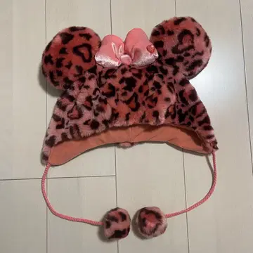 디즈니 팬캡 미니 핑크 레오파드 무늬