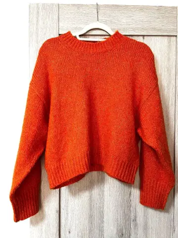 Ungrid 컬러 모헤어 혼방 루즈 니트 오렌지