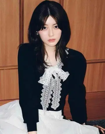 [ USAGI ONLINE 한정판 ] SNIDEL 레이스 보타이 가디건