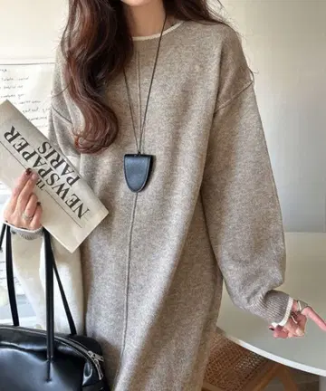 classicalelf 배색 니트 원피스