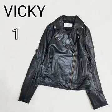 [ VICKY ] 블랙 램 가죽 라이더 자켓 S 사이즈 k4394