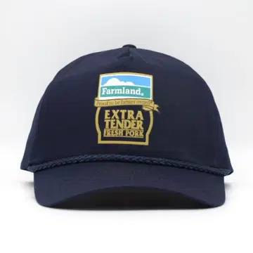 미사용 90s 빈티지 Farmland 식육 기업 네이비 컬러 자수 캡