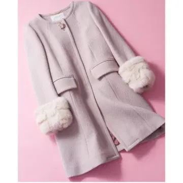 레어 인기 질스튜어트 로맨틱 카르제 노카라 코트 핑크 M