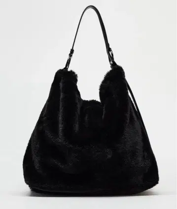 ZARA 인조 모피 버킷 백