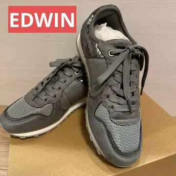 EDWIN 스니커즈 그레이 스팽글 장식 스니커즈