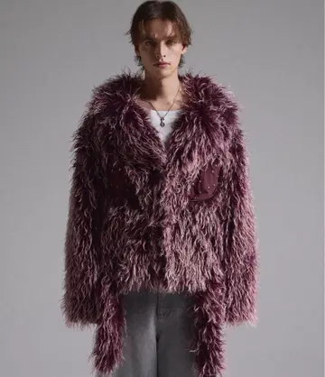 [ GRANCY ] 퍼 보아 라이더 자켓 보르도