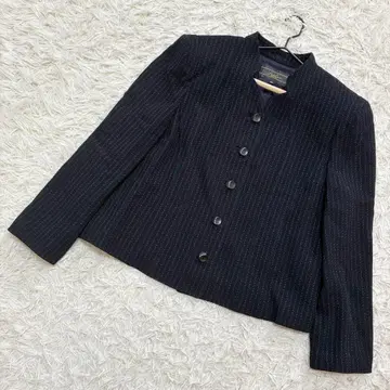 Leilian 새상품급 자켓 스탠드 카라 스트라이프 패턴 포멀