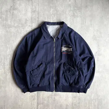 [ 80s vintage ] 리버서블 스윙탑 지퍼 블루종 짧은 기장