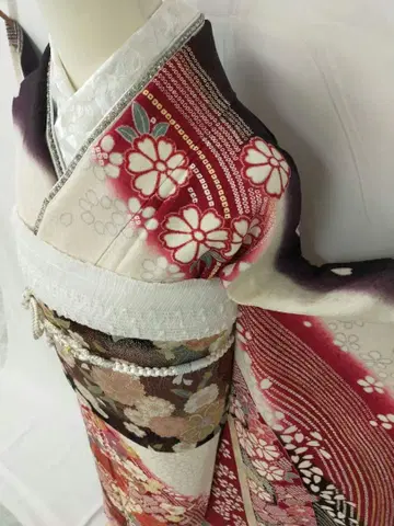 [ WA-Modern ] 순수 실크 정통 후리소데 7점 풀세트