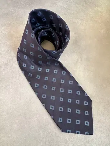 아르마니 실크 넥타이 네이비