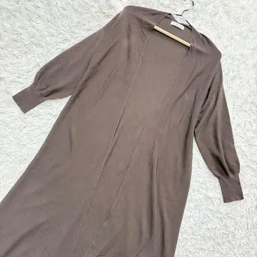 INED 롱 가디건 오픈 프론트 드롭 숄더 브라운 계열