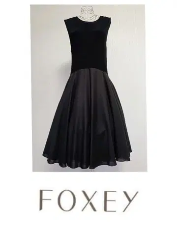 FOXEY 폭시 니트 절개 롱 원피스 블랙 레어 42