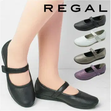 REGAL 여성용 가죽 플랫슈즈 발레 슈즈 슬립온