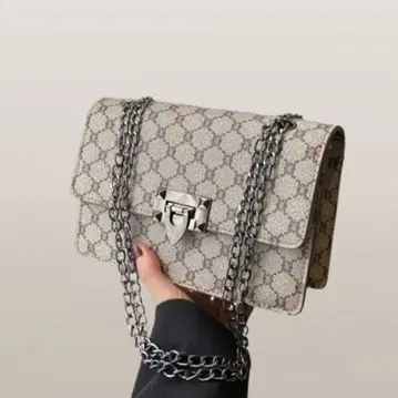 GG 패턴 숄더백 캐주얼 엘레강트 컴팩트 그레이