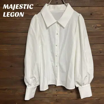 [ 마제스틱 레곤 ] 화이트 긴팔 셔츠 펄 버튼 F