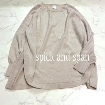 스픽 앤 스팬 야와라 울 100% 사이드 슬릿 니트 베이지