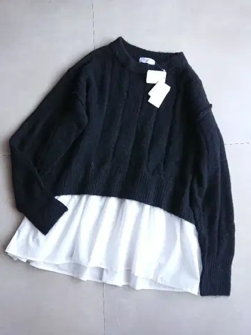 미사용 prose verse 셔츠 도킹 오버 사이즈 니트