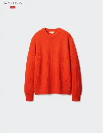 L 사이즈 리브 크루넥 스웨터 JWA JW 앤더슨 오렌지