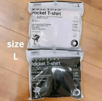 훼미리마트 트립스타 포켓T셔츠 노무라 쿤이치 L 화이트 블랙 2장 세트