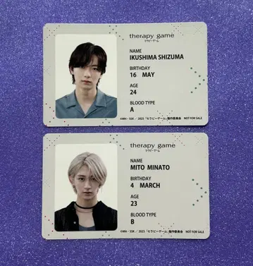 세라피 게임 ID 카드풍 포토 카드 특전 2장 세트