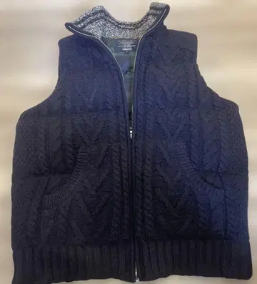 FIDELITY 다운 니트 베스트 육중 울 100% 사이즈 L