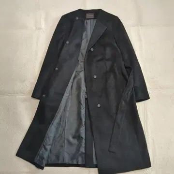 투모로우랜드 컬렉션 캐시미어 100% 블랙 롱 코트 벨트