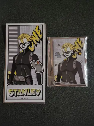 Dr.STONE 정사각형 캔뱃지와 티켓풍 스티커 세트 스탠리