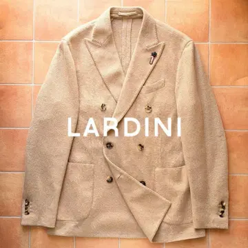 LARDINI 더블 자켓 니트 소재 알파카 혼방 베이지 카멜