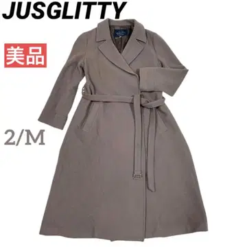 [새상품급] 저스길리티 정가 5만 4천 엔 벨티드 롱 코트 모카 M