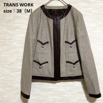 TRANS WORK 노카라 자켓 [ M ] 양모 엘레강트 고급 1535
